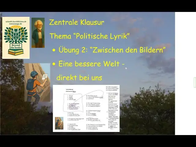 'Video thumbnail for Übung 2 - Zentrale Klausur Politische Lyrik - diesmal zur Frage von Demokratie u. Menschenrechten'