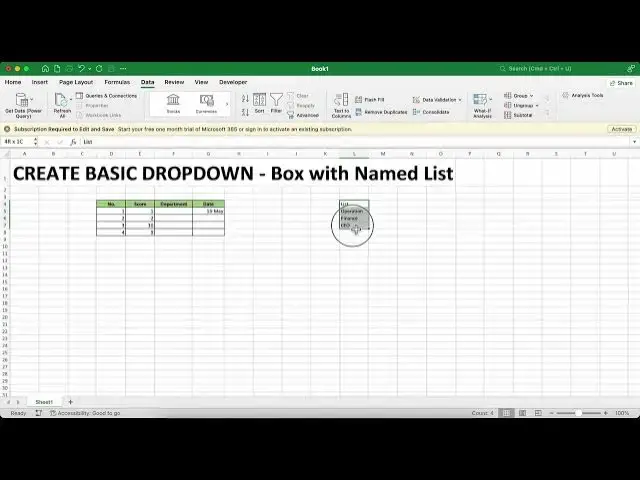 'Video thumbnail for Excel 365: TẠO DROPDOWN CƠ BẢN - Hộp có Danh sách có Tên'
