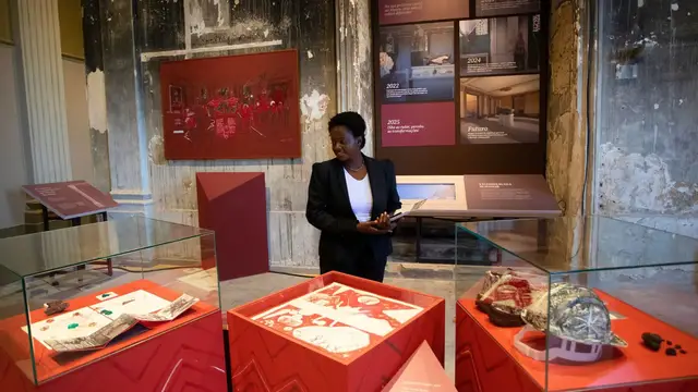 'Video thumbnail for Brazil’s National Museum reopens, showcasing artefacts rescued from devastating 2018 fire'
