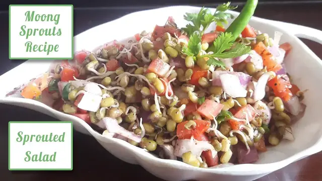 'Video thumbnail for Moong Sprouts Recipe - how to make sprout salad at home'