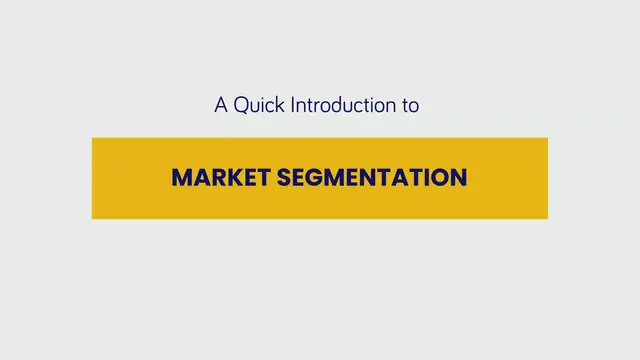 'Video thumbnail for Market Segmentation'