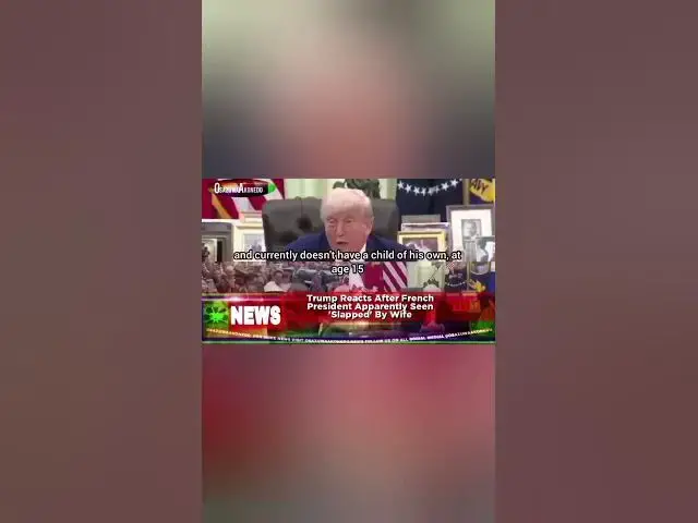 'Video thumbnail for Trump Reacts After French President Apparently Seen 'Slapped' By Wife'