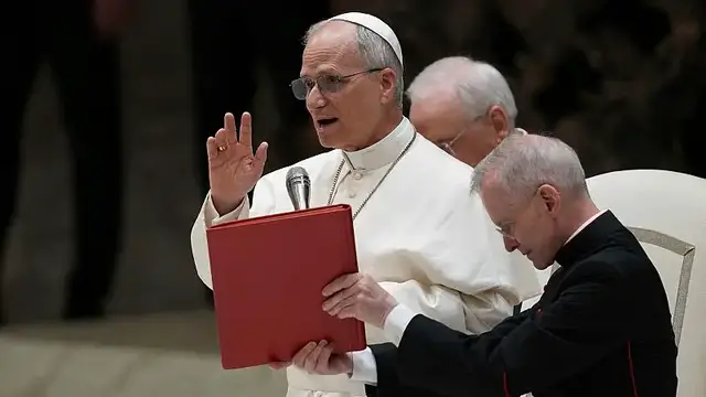 'Video thumbnail for Pope Leo XIV calls for release of imprisoned journalists'