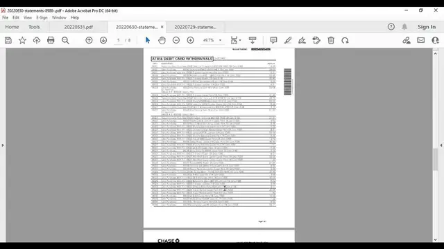 'Video thumbnail for 3 Months Chase Business (May, June, July 2022) Bank Statement Template'