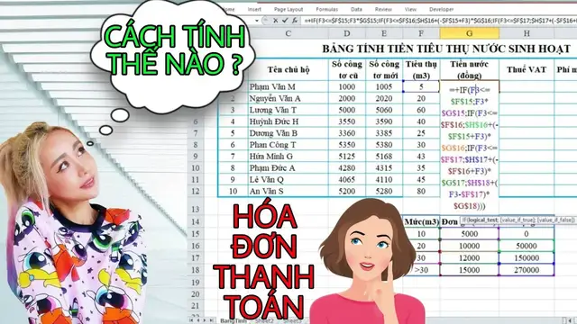 'Video thumbnail for Cách tính tiền nước sinh hoạt trên excel | File excel quản lý tiền nước cực dễ | Vũ Giang Channel'