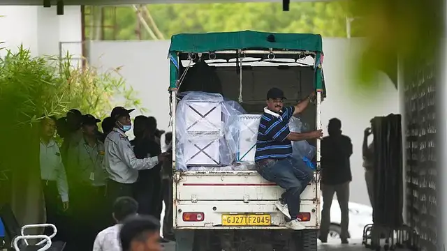 'Video thumbnail for Families of Air India plane crash victims begin to receive bodies'