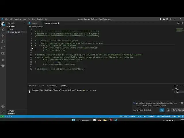 'Video thumbnail for #01 Python-Tkinter - Comment créer un environnement virtuel sur Windows'