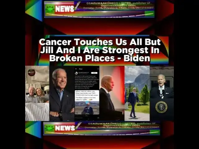 'Video thumbnail for Cancer Touches Us All But Jill And I Are Strongest In Broken Places - Biden'