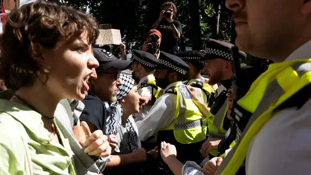 'Video thumbnail for Supporters of banned Palestine Action group arrested at London protest'