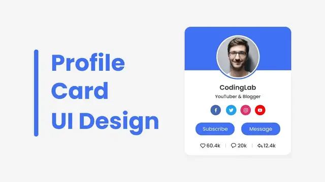 'Video thumbnail for How to Make Responsive Profile Card in HTML & CSS'