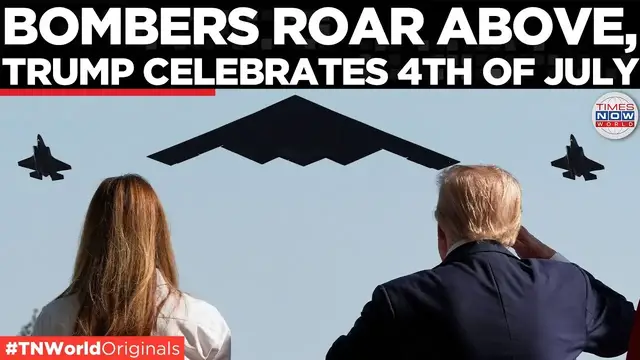 'Video thumbnail for B-2 Bombers Roar Over White House as Trump Turns 4th of July Into Airpower Show | Times Now World'