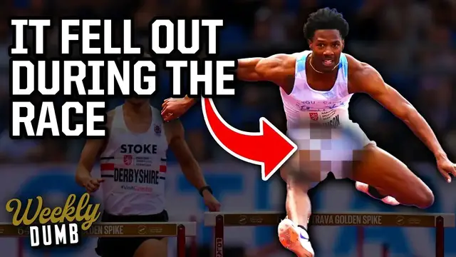 'Video thumbnail for Sprinter wins race despite huge wardrobe malfunction & Twins fan makes amazing catch | Weekly Dumb'