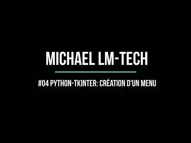 'Video thumbnail for #04 Python-Tkinter : Création d'un menu bar'