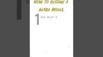 'Video thumbnail for How to Become a Beard Model #shorts'