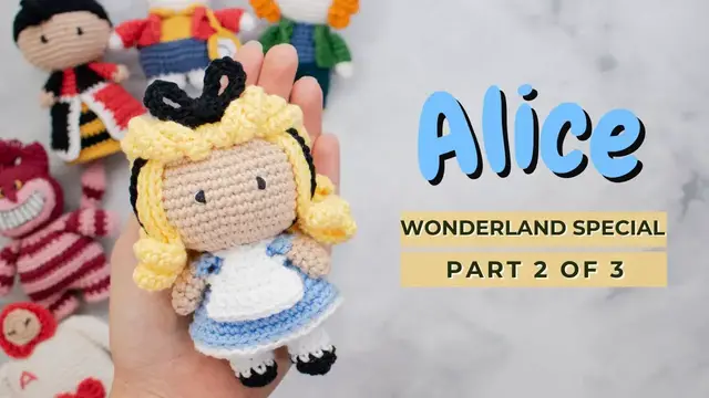 'Video thumbnail for Alice crochet amigurumi doll pattern. How to crochet a doll video tutorial PART 2'