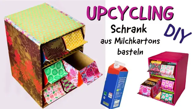 'Video thumbnail for UPCYCLING - Teeschrank basteln aus Tetra Paks - Nachhaltige Bastelideen'