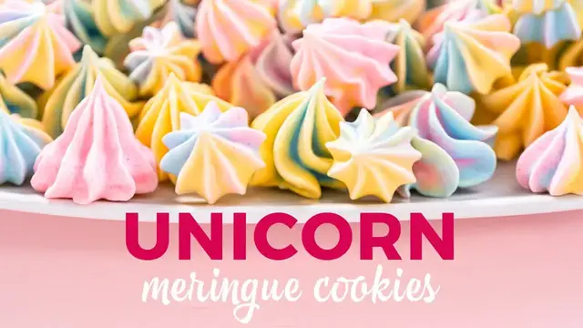 'Video thumbnail for Unicorn meringue cookies'
