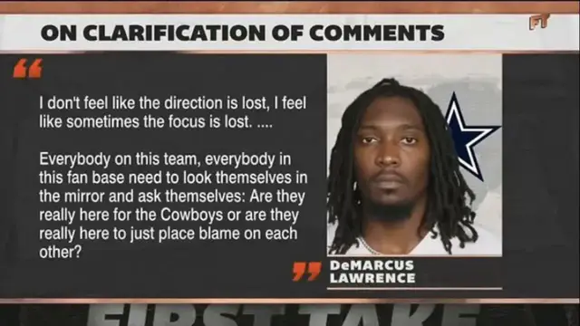 'Video thumbnail for law nation sports: demarcus lawrence cowboys clarification - win first!'