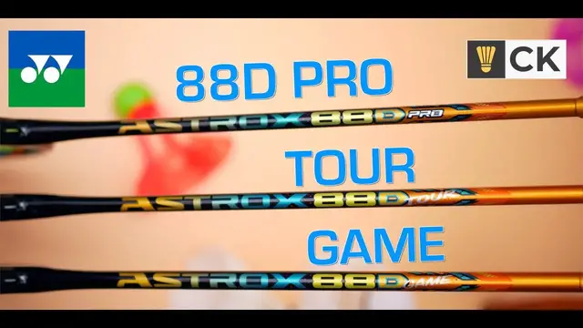 'Video thumbnail for Yonex Astrox 88D PRO vs 88D TOUR vs 88D GAME badminton racket review & comparison'