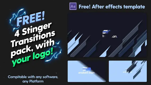 'Video thumbnail for 4 FREE! Custom Stinger Transition After Effects Template with your LOGO (Salient Ed.)'