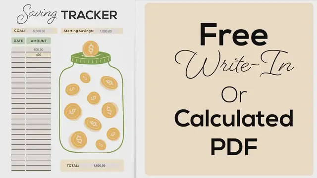 'Video thumbnail for Free Savings Tracker Calculated PDF'