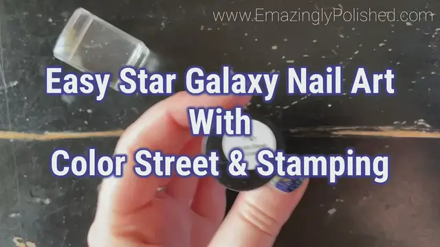 'Video thumbnail for Easy Star Galaxy Nail Art with Color Street and Stamping'