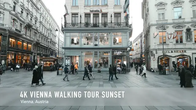 'Video thumbnail for 4k Vienna Winter Walking Tour at Sunset, City Center'