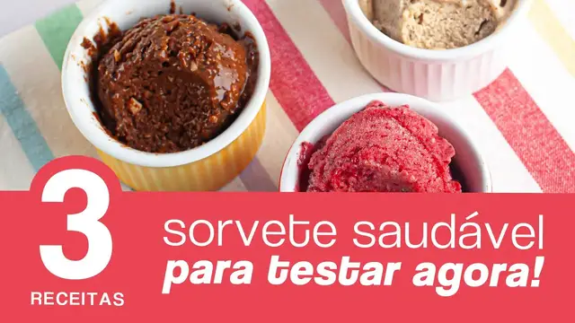 'Video thumbnail for 3 RECEITAS DE SORVETE SAUDÁVEIS - receita MUITO fácil'