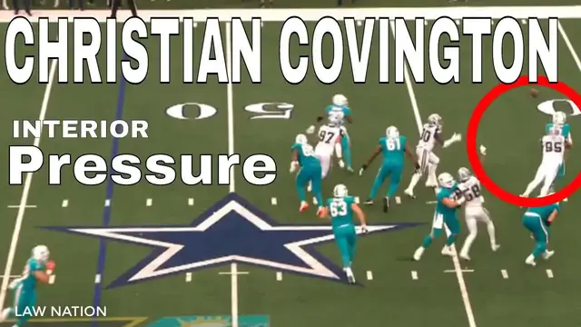 'Video thumbnail for law nation sports: dallas cowboys' christian covington film breakdown week 4'