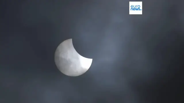 'Video thumbnail for Eye on the sky: Northern Hemisphere witnesses partial solar eclipse on Saturday'