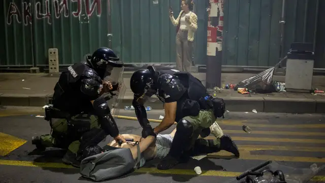 'Video thumbnail for Police clash with protesters in Serbia as tens of thousands demand election'