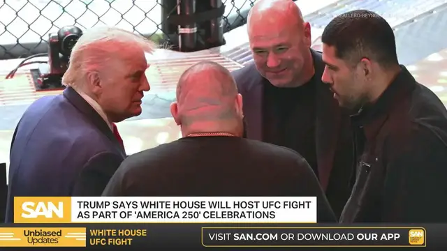 'Video thumbnail for White House to host UFC fight? Trump unveils plan for America250'