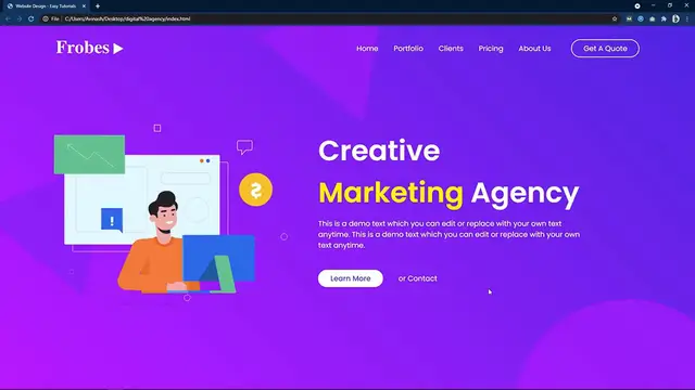'Video thumbnail for How To Make A Website Using HTML And CSS With Animated Image'