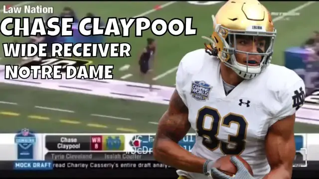 'Video thumbnail for law nation sports: chase claypool, notre dame wide receiver analysis and nfl draft potential'