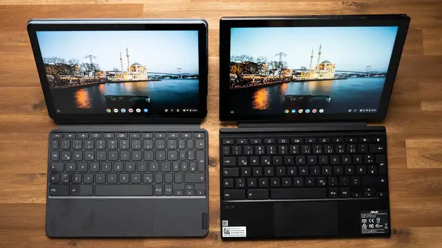 'Video thumbnail for Vergleich: ASUS Chromebook CM3 vs. Lenovo Duet Chromebook'