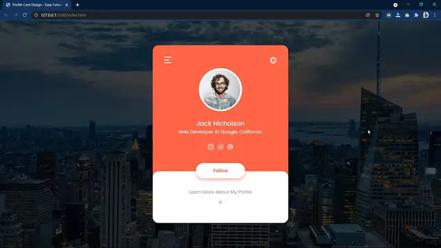 'Video thumbnail for How To Make Profile Card Using HTML and CSS _ User Profile Page Design with HTML & CSS'