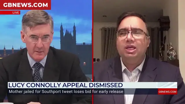 'Video thumbnail for WATCH: Jacob Rees-Mogg CHALLENGES human rights lawyer who defends Lucy Connolly prison sentence'