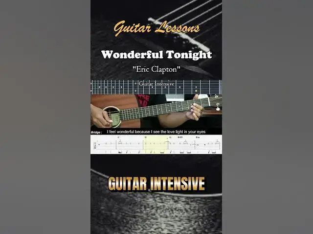 'Video thumbnail for Wonderful Tonight - Eric Clapton | EASY Guitar Lessons TAB - Guitar Tutorial #guitarlessons'