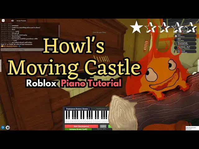 'Video thumbnail for Howl's Moving Castle Theme | BEGINNER Roblox/Virtual Piano Tutorial'