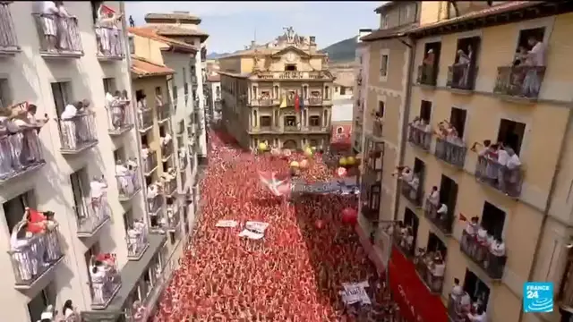 'Video thumbnail for San Fermin bull-running festival kicks off in Spain'