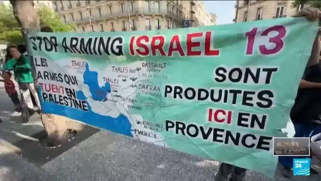 'Video thumbnail for French dock workers block shipment of military material for Israel'