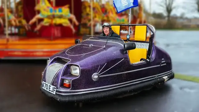 'Video thumbnail for Dodging Traffic: Man Creates A Road Legal Bumper Car'