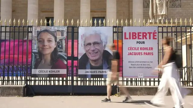 'Video thumbnail for French Foreign Minister denounces spy charges against couple imprisoned in Iran'