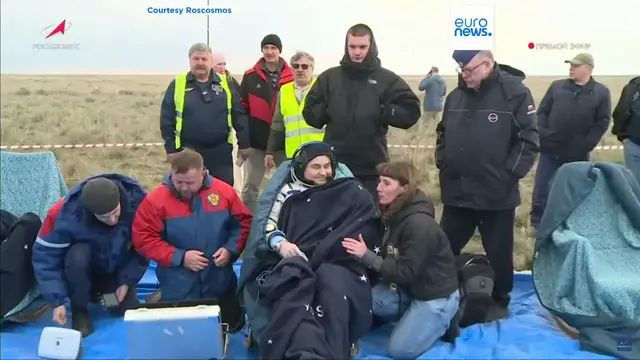 'Video thumbnail for Soyuz MS-26 spacecraft carrying Expedition 72 crew lands in Kazakhstan'