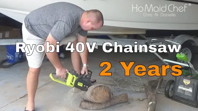 'Video thumbnail for Ryobi 40 Volt Electric Chainsaw Second Year Review'