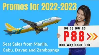 'Video thumbnail for Cheapest Cebu Pacific Promo Tickets for 2022 Travel For as Low as P88 One Way Base Fare'