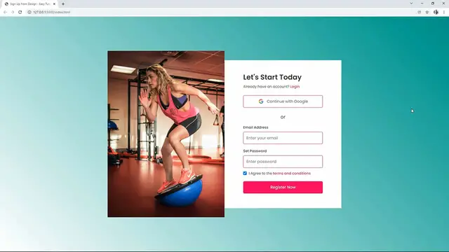 'Video thumbnail for How To Make Responsive Registration Form For Website Using HTML & CSS _ Signup Form Design'