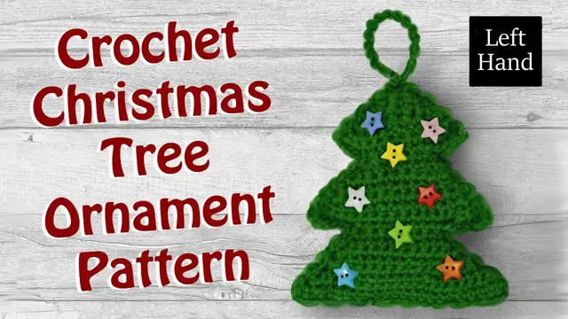 'Video thumbnail for Crochet Christmas Tree Ornament - Left Hand Video Tutorial - Easy Pattern'