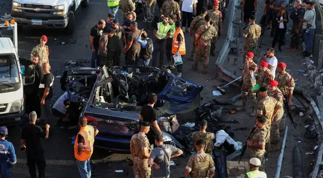 'Video thumbnail for Israeli drone attack hits vehicle south of Beirut, killing at least one'