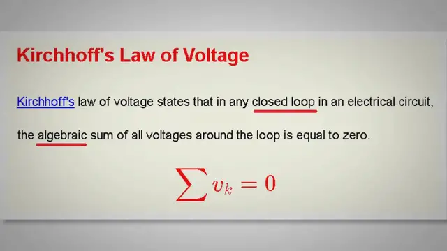 'Video thumbnail for Kirchhoff's Law of Voltages'